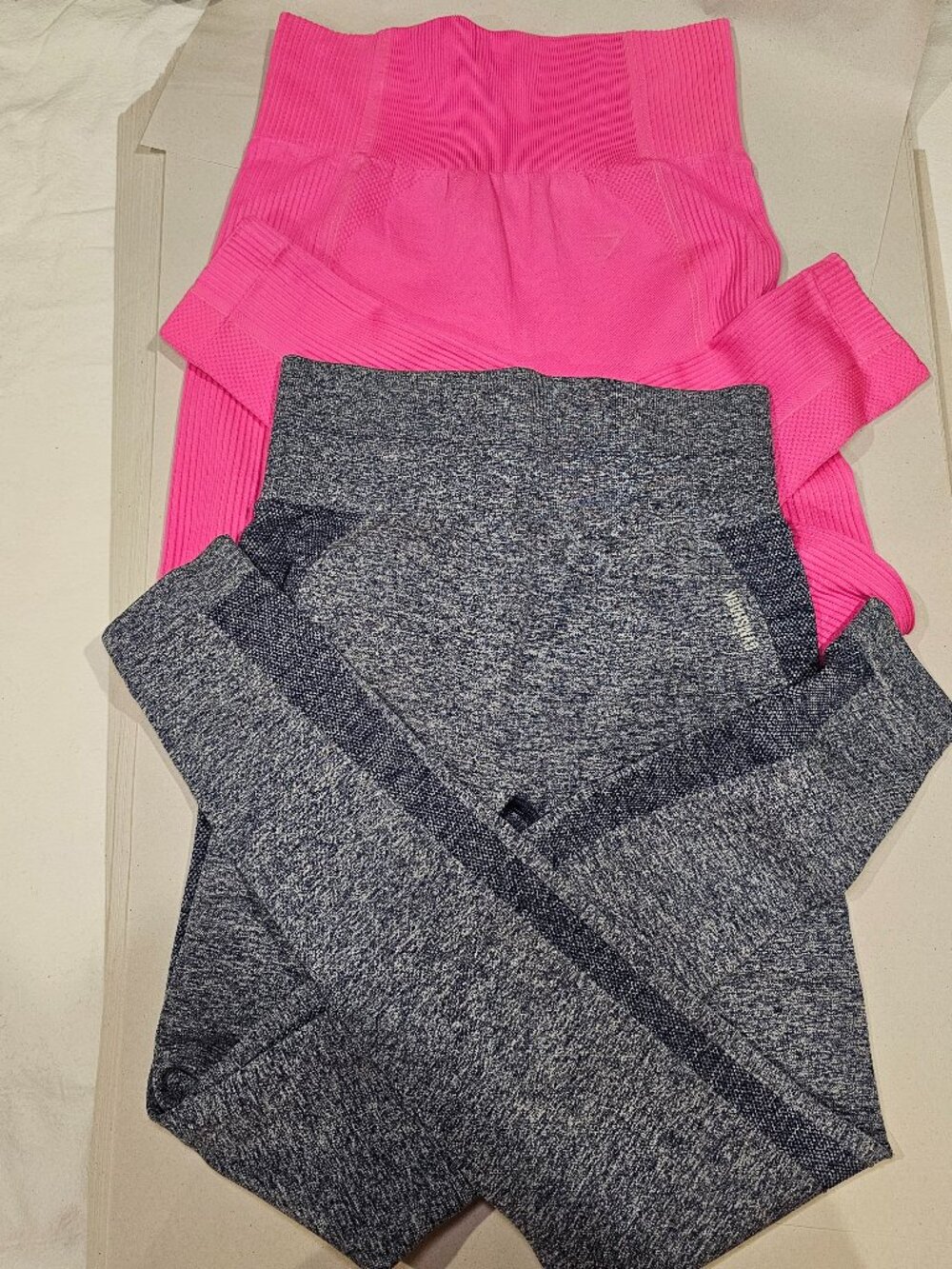 2 Gymshark Women's Leggings XXS High Waisted Pink Blue Gray Workout Activewear